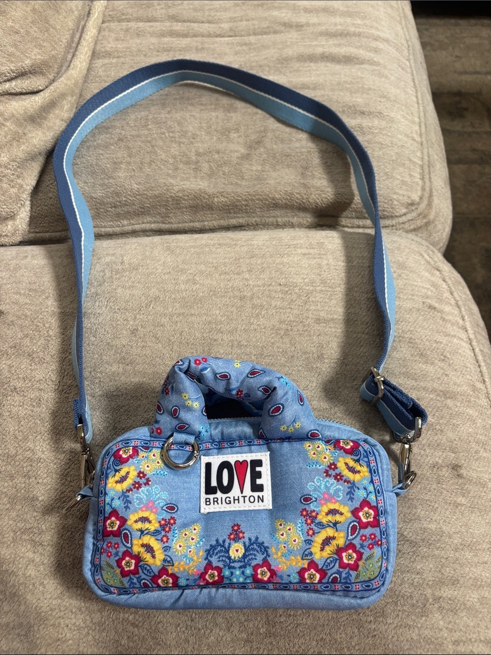 Brighton Blue Floral Love Brighton Crossbody Bag